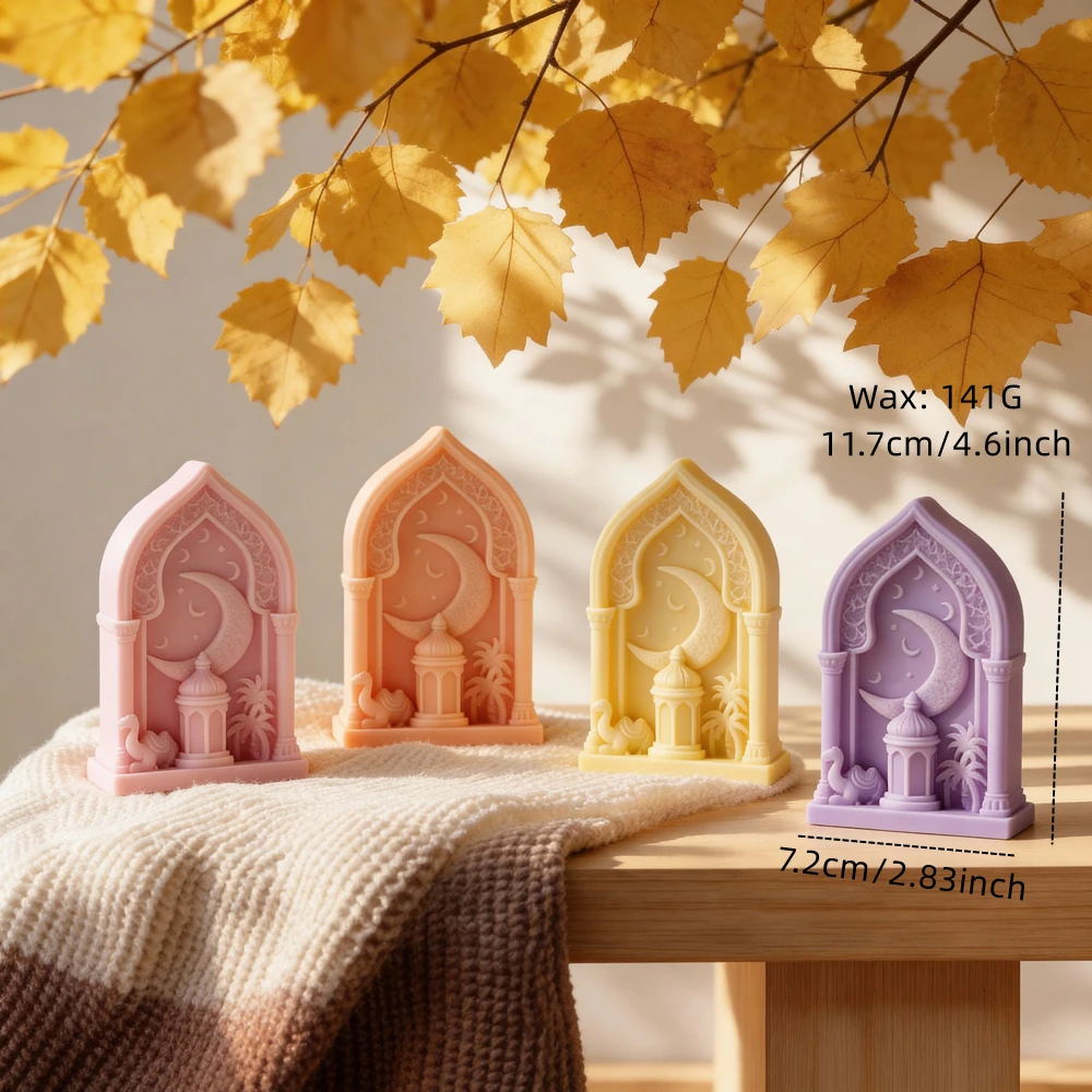 

Decorative Concrete Casting Eid Mubarak Ramadan Decor Silicone Mold Camel Arch Silicone Mold Islamic Ramadan Kareem Candle Mold
