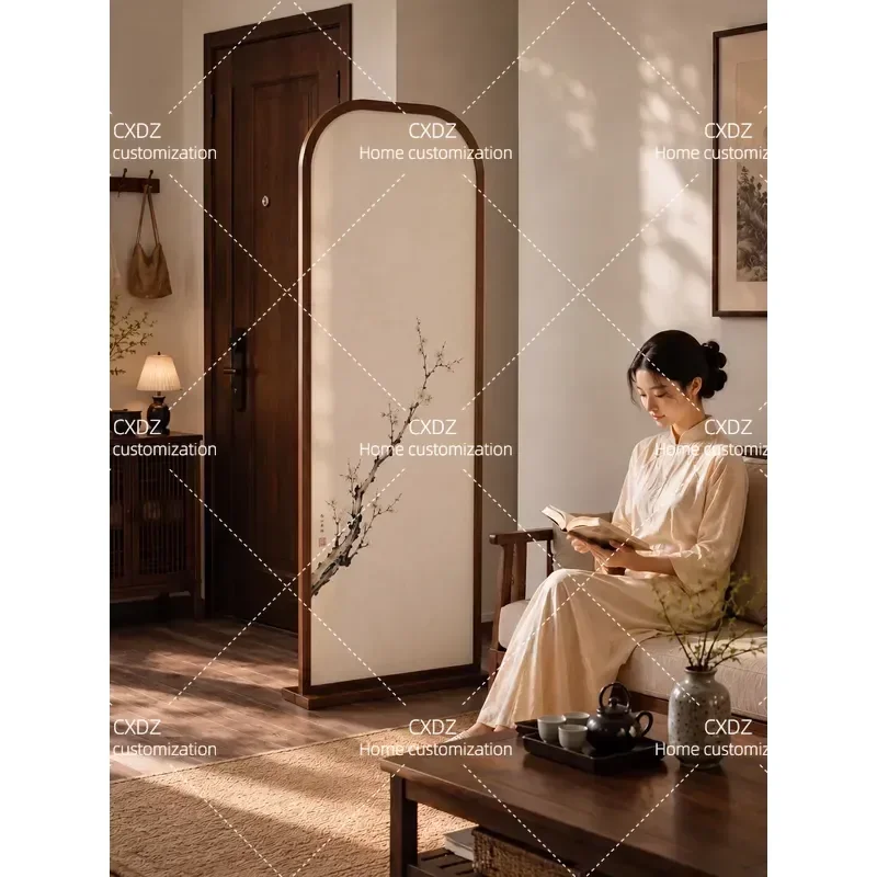 Solid Wood Screen for Living Room Entrance Partition Movable Shielding Song Style Aesthetics Home Decor Divider 2026 New