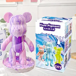 23CM Violent Bear Fluid Painting Acrylic Paint Fluid Bear Color Box SetStudent Children's Handmade DIY Toy Birthday Gift