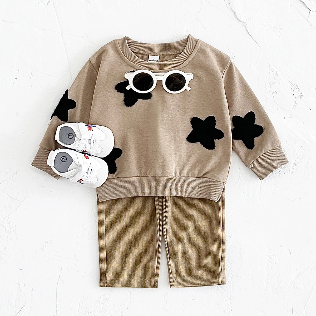 Newborn Baby Clothes Autumn 2Pcs Boys Girls Toddler Suit Flower Cloud Embroidery Warm Top+Pants Baby Clothing 0-3Y