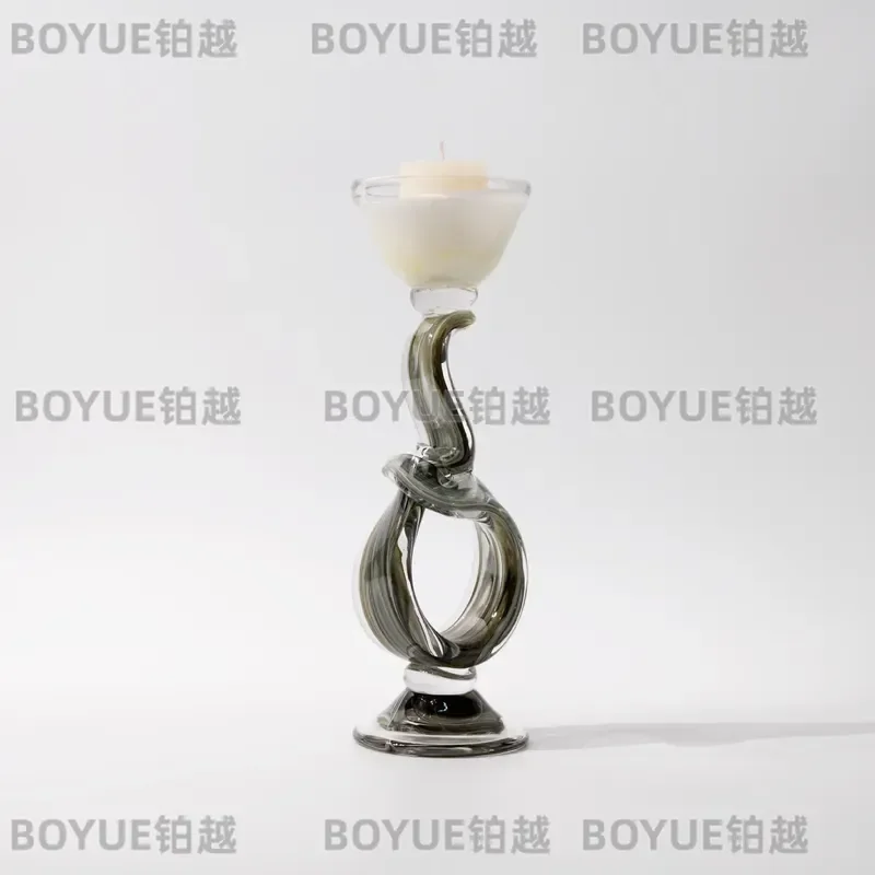 Modern Glazed Candle Holder Luxury Art Decor Soft Handicraft Ornament for Home Display Elegant Centerpiece Stylish Table