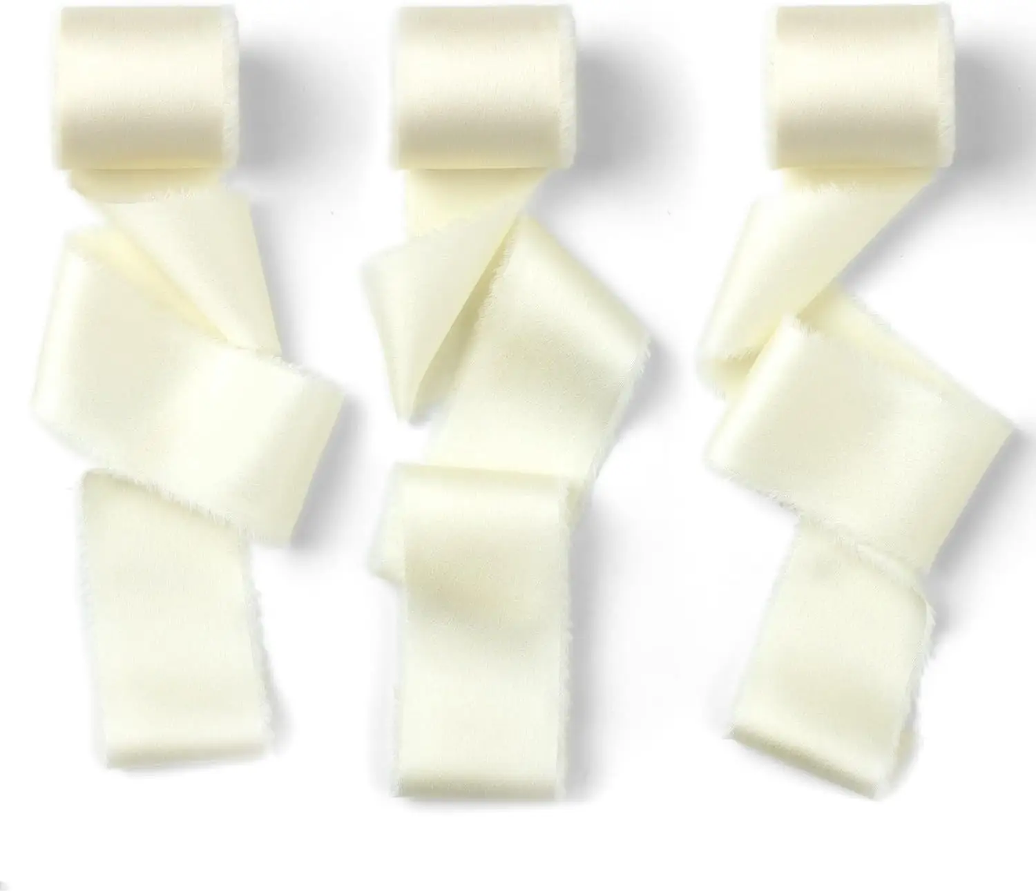 3 Rollen/Set 4 cm ausgefranstes Satinband, handgefertigt, glatt, weich, für Hochzeitseinladung, Blumensträuße, Geburtstagsfeier, DIY-Dekoration, Geschenk – Detail 9