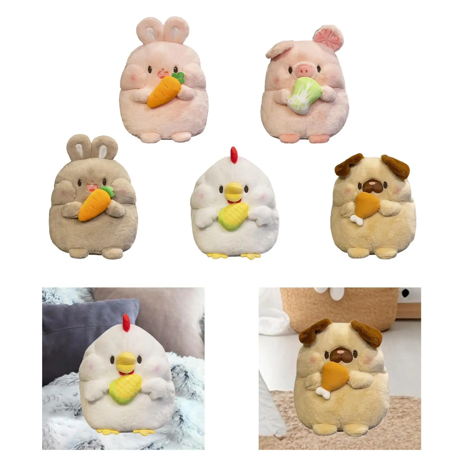 Plush Animal Toy Soft Birthday Gifts Stuffed Toy Cute for Table Office Bedroom Couch Car