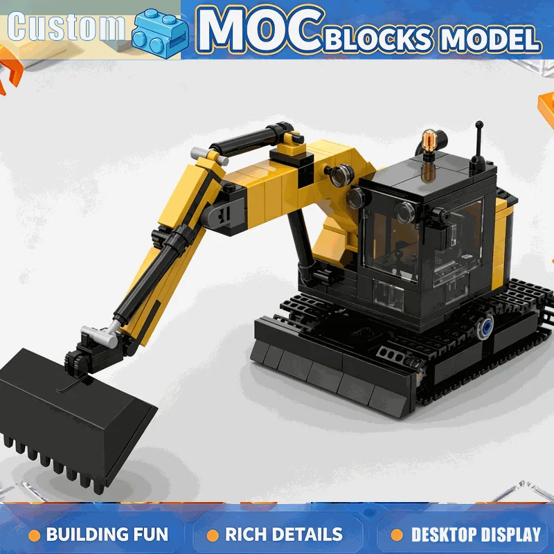 289PCS Hydraulic Crawler Excavator Construction Model Building Blocks Engineering Vehicle DIY Assembly Creative Collection Gift