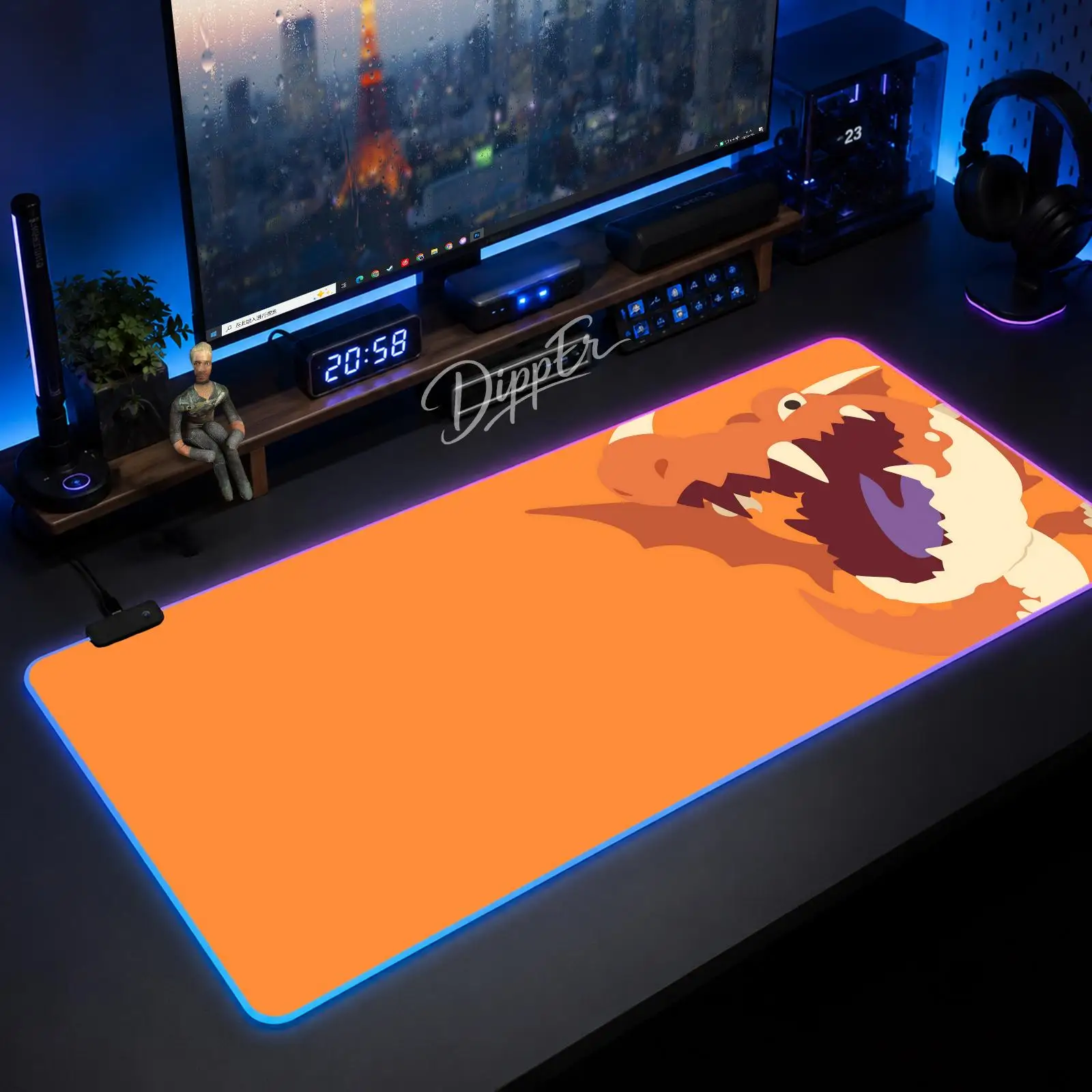 

Fantasy Life I Mouse Pad Gaming Anime Mouse Pad XXL RGB Desk Mats LED Table Pads Backlit Rubber Desktop