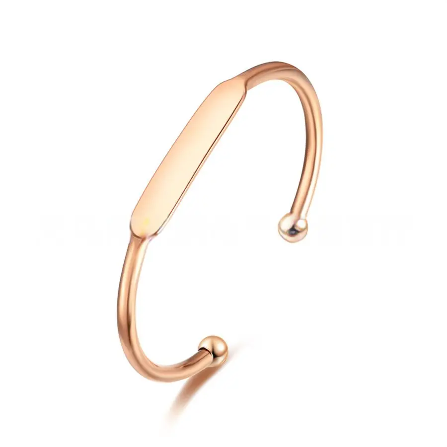 10pcs Simple Stainless Steel Bracelet Adjustable Bracelet For Women Laser Engraved LOGO Fashion Jewelry Accessories