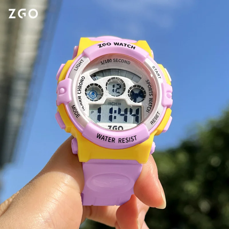 ZGO Ladies' Electronic Watch, Multi-functional Sports Digital Waterproof Watch for Students Alarm Shockproof Gift 305