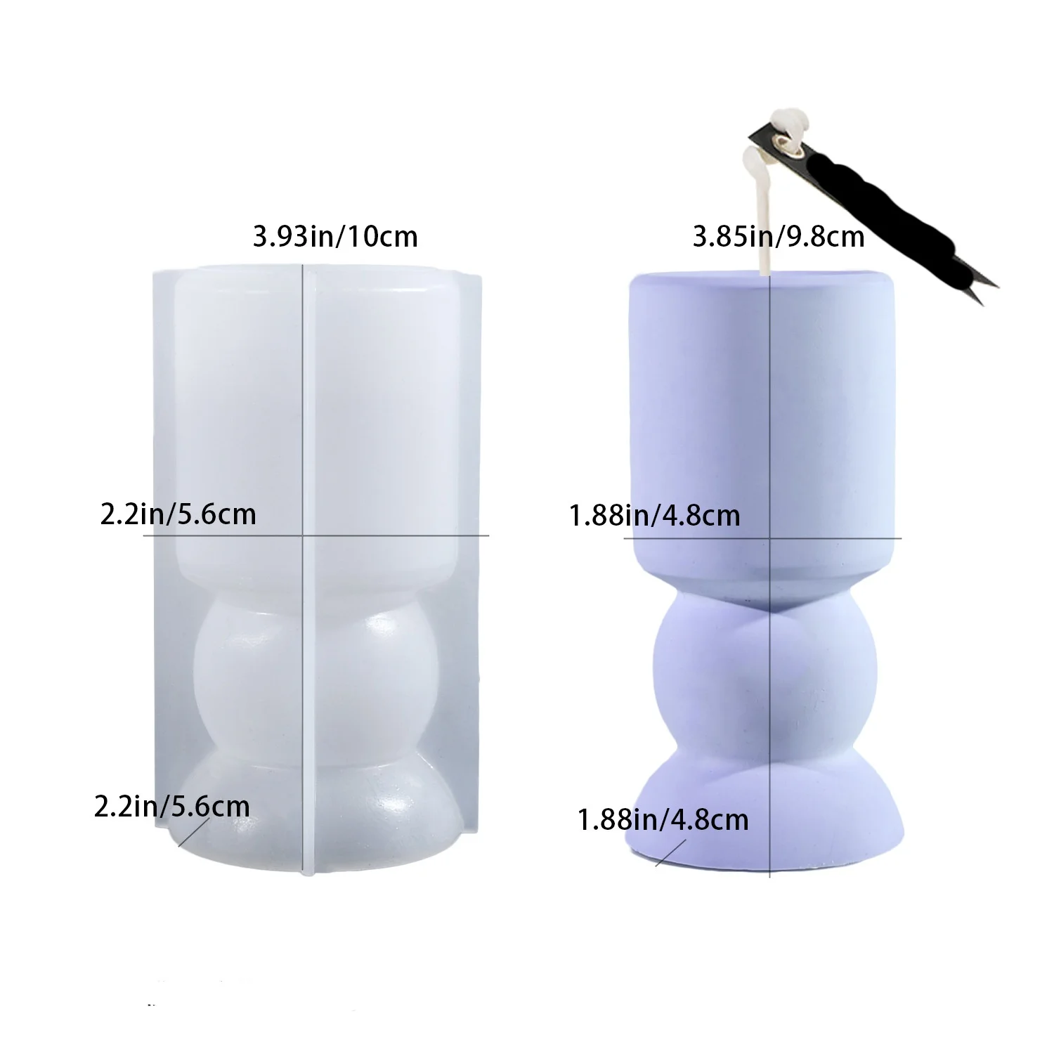 DIY Round Candle Holder Clay Silicone Mold Wedding Atmosphere Decoration Handmade Crafts Gifts Gypsum Cement Concrete Resin Mold