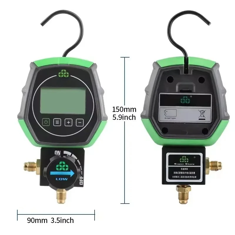 HVAC Refrigeration Manifold Gauge Liquid Fluoride Charging Meter For Car Air Conditioning Cold Storage Pressure Testing