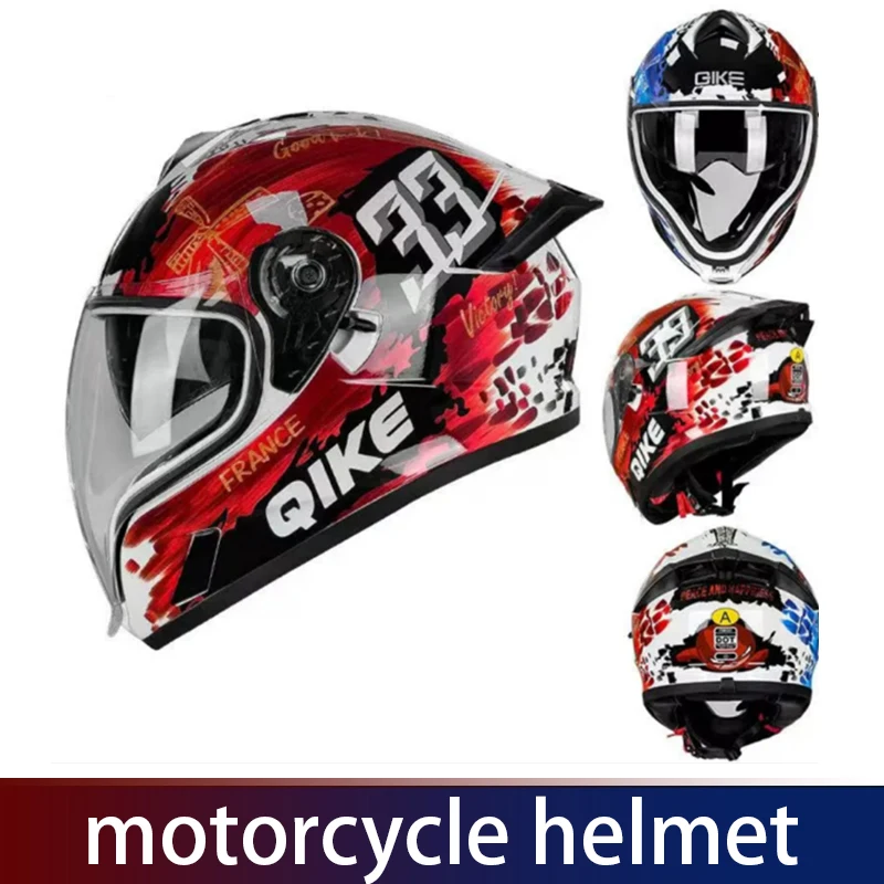 Drinking Helmet, Motorcycle Helmet, Uncovered Helmet, Men's and Women's Double Mirrors, All-Weather Winter Helmet, 3C and DOT Do