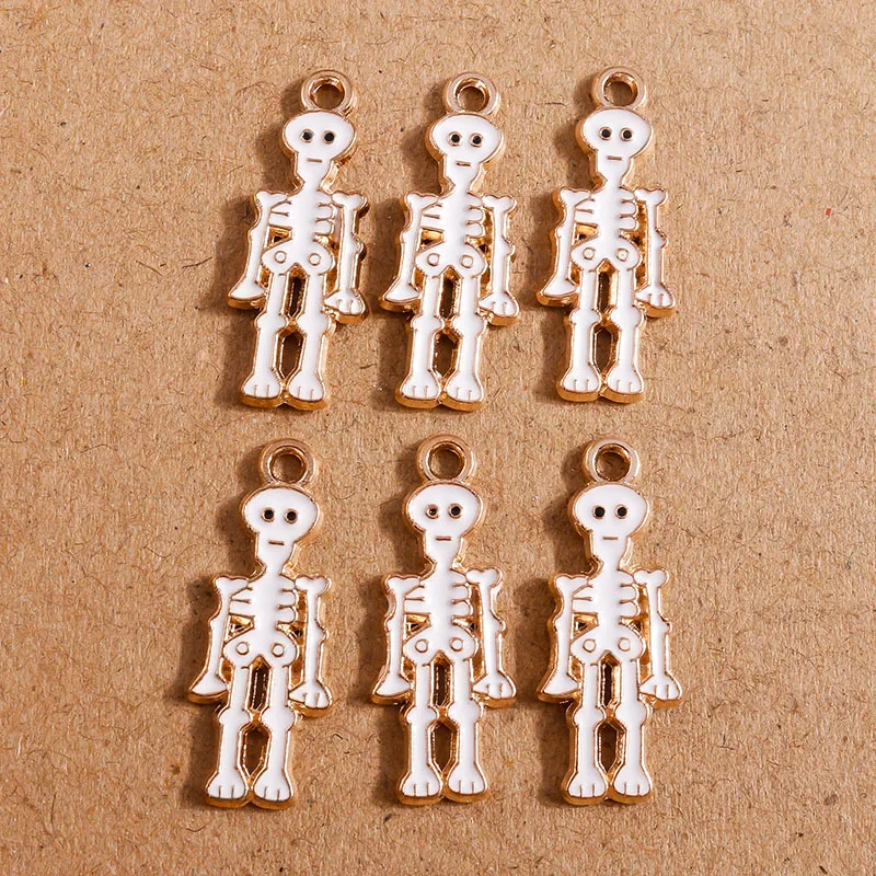 

10pcs Enamel Skull Charms Pendants for Jewelry Making Earrings Necklace DIY Accessories Supplies