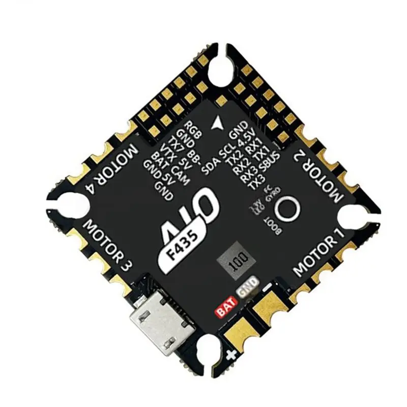 YSUN-F435 45A AM32 AIO 3-6S High-Performance Flight Controller F4 16M Blackbox OSD AM32 45A ESC For 3-6S FPV Drone
