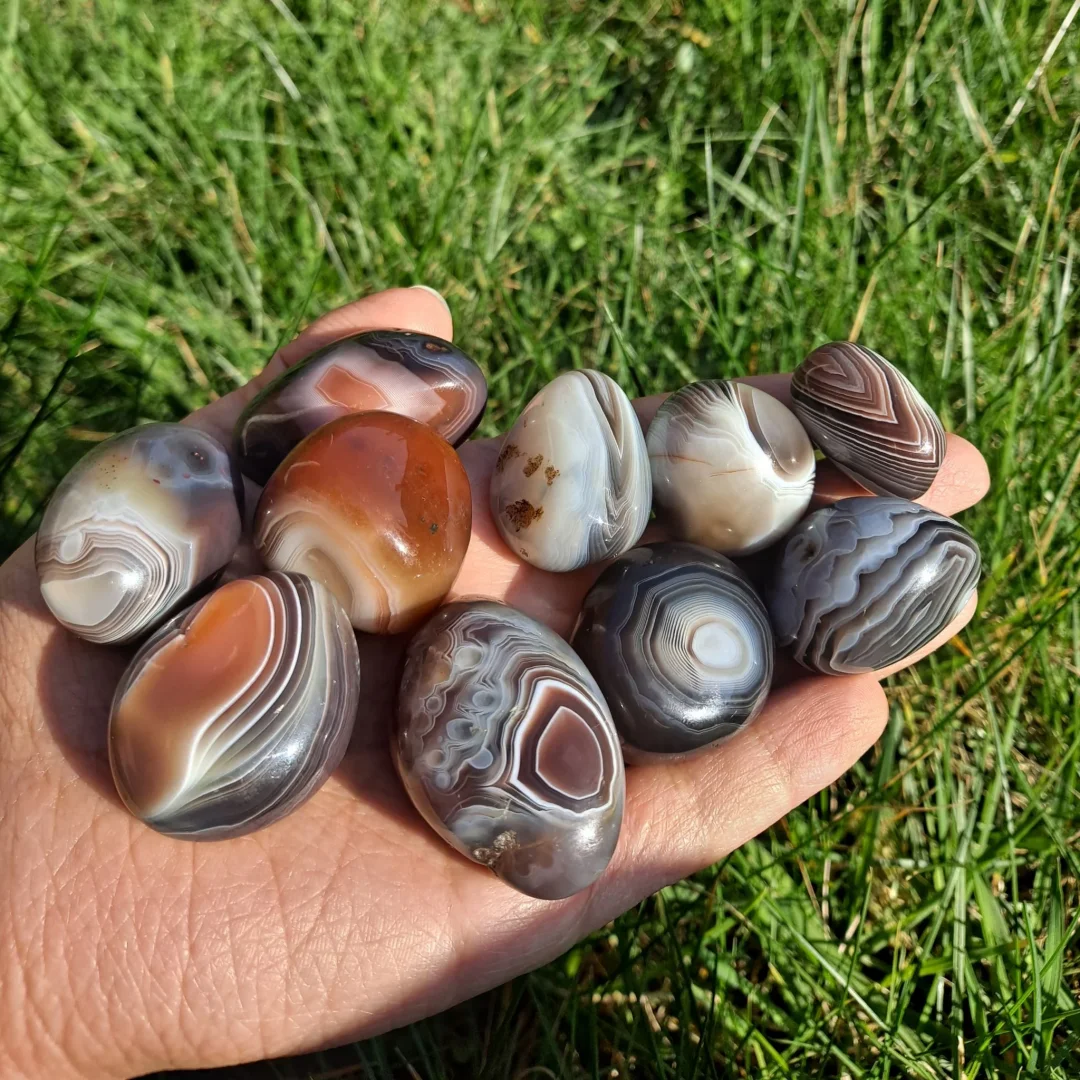 

Bulk Natural Botswana Agate Tumbled Stones, Polished Crystals | 40/120/240g Crystals for Jewelry Making & Home Decor