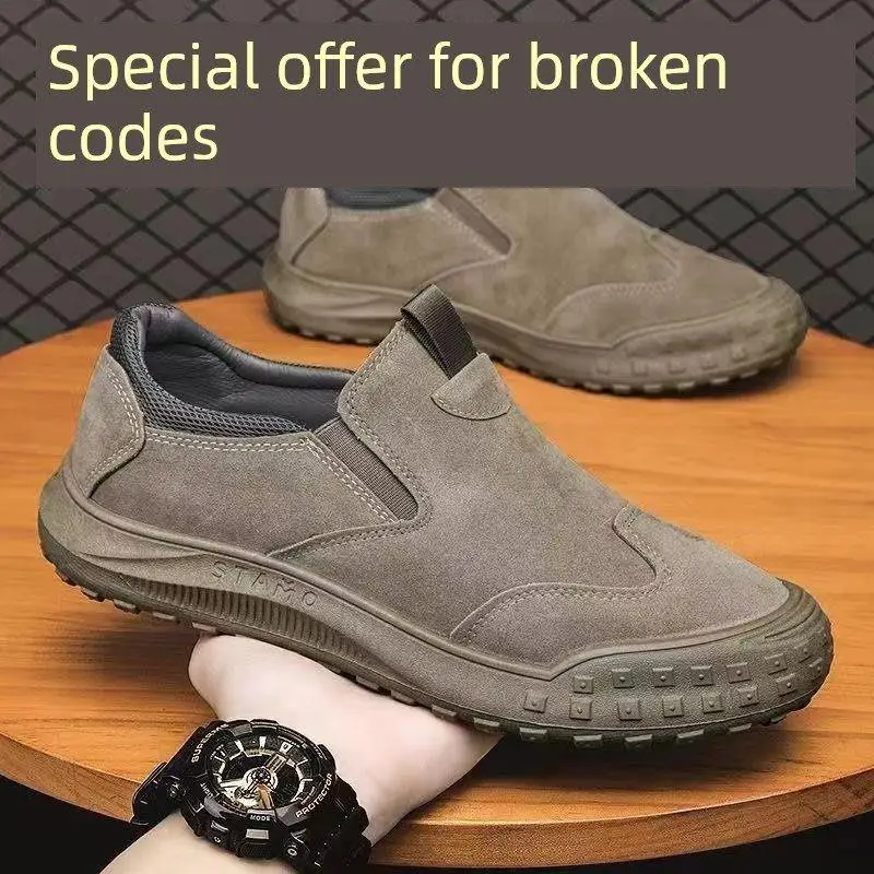

Low-Top Waterproof Leather Boots Men's Casual Work Shoes Anti-Slip Wear-Resistant Labor Protection Footwear Outdoor Gear