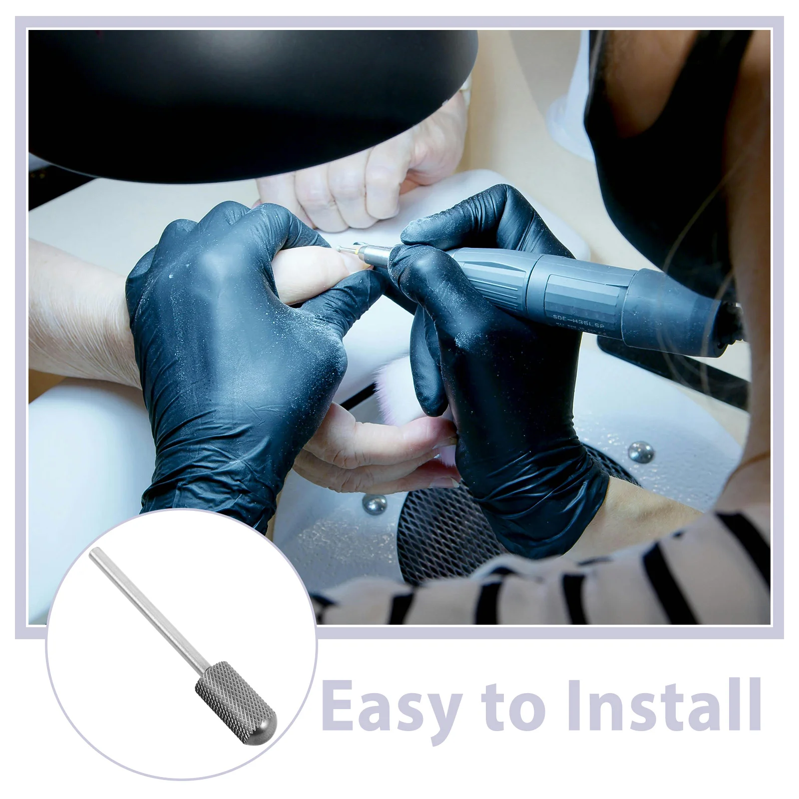 

2Pcs Tungsten Steel Nail Drill Bits Cylinder Round Head Gel Polish Removal Cuticle Cleaning Portable Manicure Tool