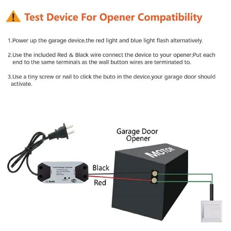 Tuya WiFi-schakelaar Smart Garagedeuropener Controller Smart Home Module Smart Life APP Afstandsbediening Ondersteunt Alexa Google Home