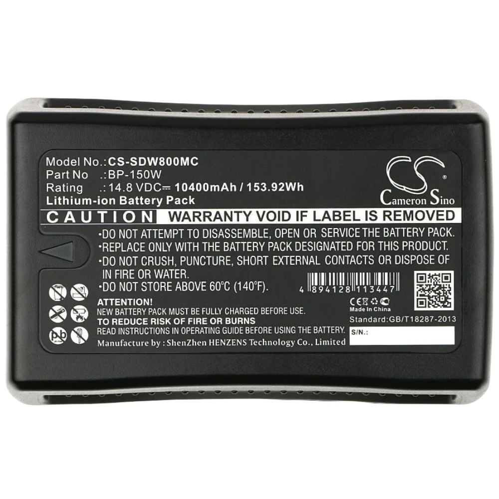 

Li-ion Camera Battery for Sony,14.8v,10400mAh,HDW-800P PDW-850 DSR-250P V-Mount V-Lock SPEED HIGH SPEED VIDEO CAMERA,BP-150W