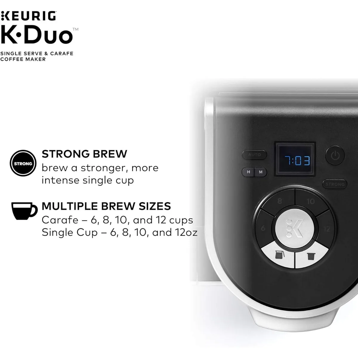 Keurig K-Duo cafeteira, K-Cup Pod e jarra, único serviço, preto