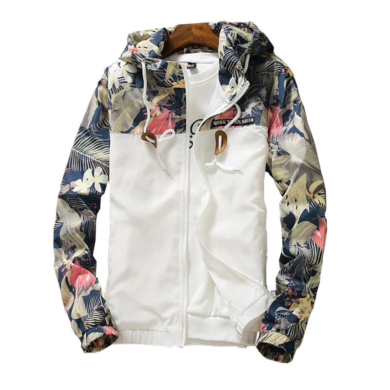 

New Casual Hooded Jacket Men's Coat Hooded Korean Style Trend Floral Camouflage Jacket Men's Spring and Autumn Baseball Uniform