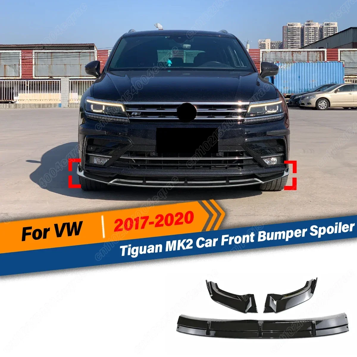 

For Volkswagen VW Tiguan MK2 2017 2018 2019 2020 Car Front Bumper Spoiler Chin Lip Diffuser Splitter Car Accessories Body Kits