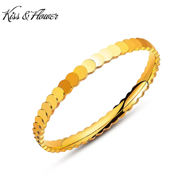 

KISS&FLOWER Gold Shiny Honeycomb Bracelet Bangle For Women Wedding Party Birthday Christmas Bride Mother Ladies Girl Gifts BR319