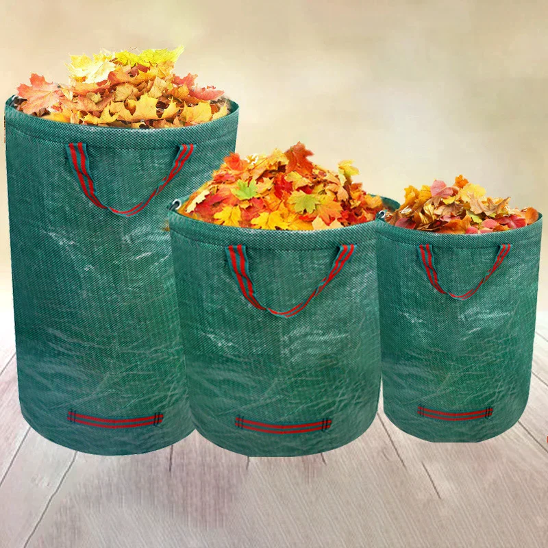 Garden Waste Bag 60L-500L Large Capacity Garden Bag Reusable Waterproof Leaf Sack Storage Collection Container For Garden Yard