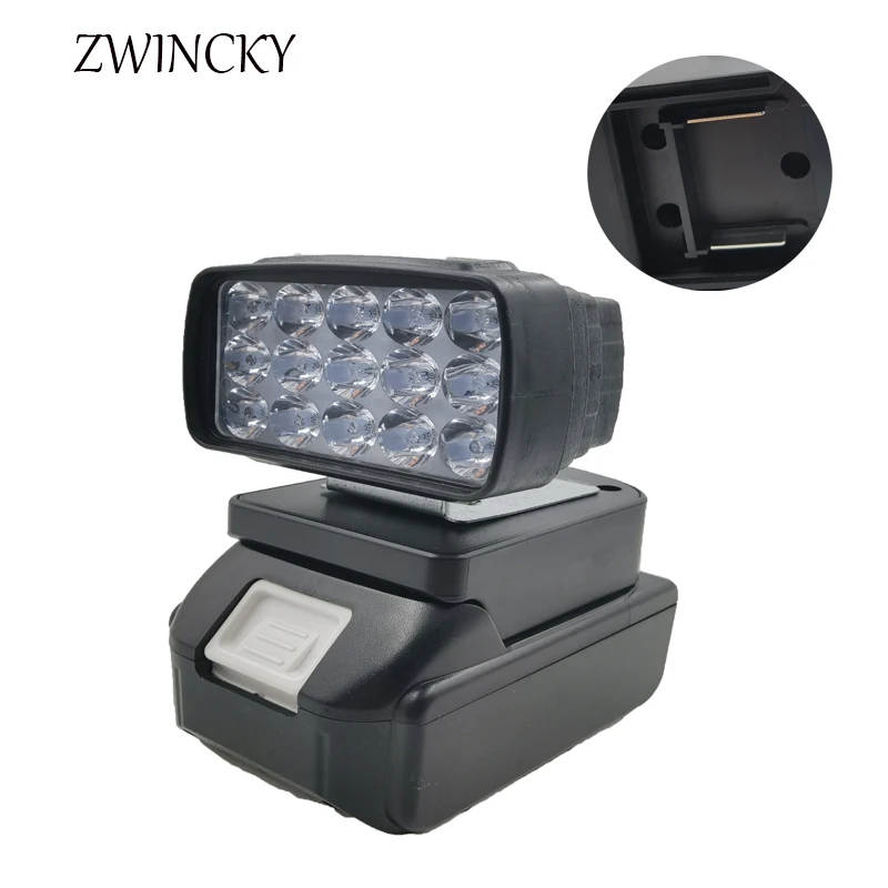 ZWINCKY 8W LED Work Light For Makita/Dewalt/Milwaukee BL1430 BL1830 Lithium Battery Outdoor Lighting Work Lamp Camping Lighting