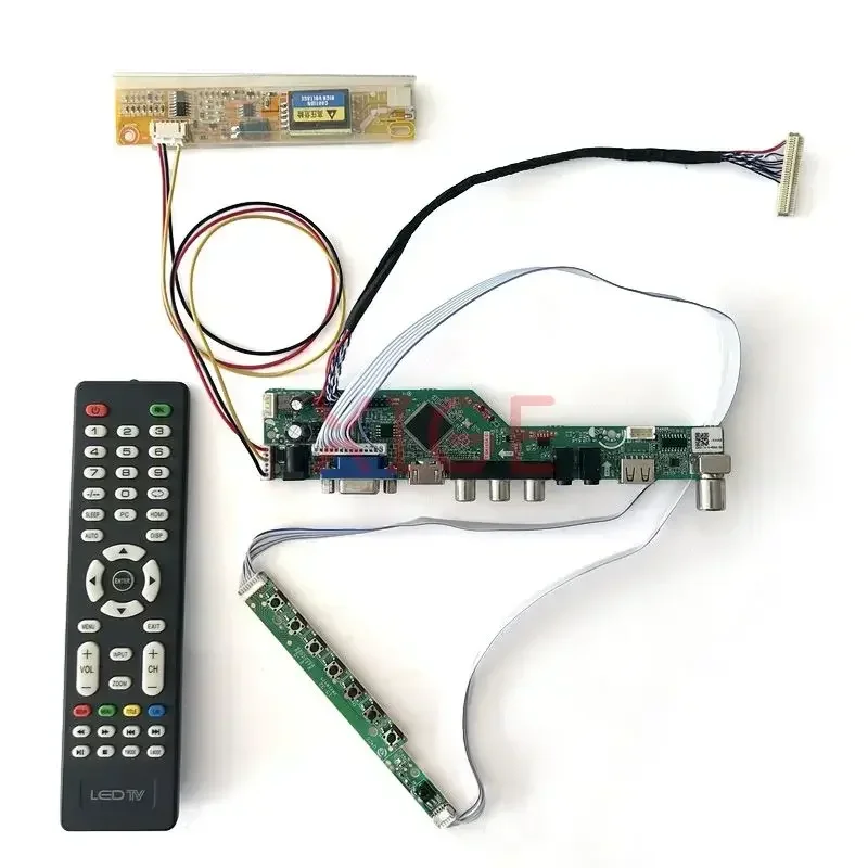 Tarjeta de controlador LCD para TV analógica, Kit de bricolaje 1CCFL, 1280x800, LVDS de 30 Pines, VGA + HDMI + AV + USB + IR, para TX39D30VC1GAA LQ154K1LA LQ154K1LB