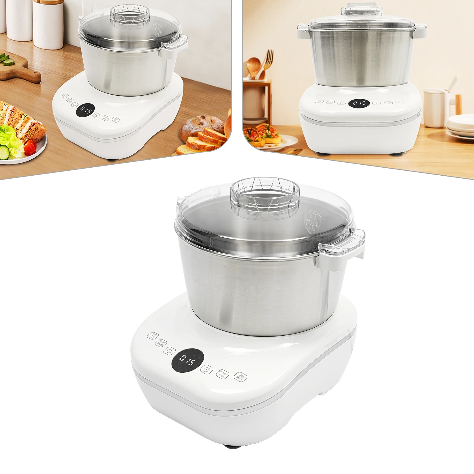 5L elektrischer Teigbereiter, 110 V, Brot-Pizza-Teigmischer, Mehlmixer mit Fermentfunktion für Bäckereien, Restaurants, Zuhause, Küchen