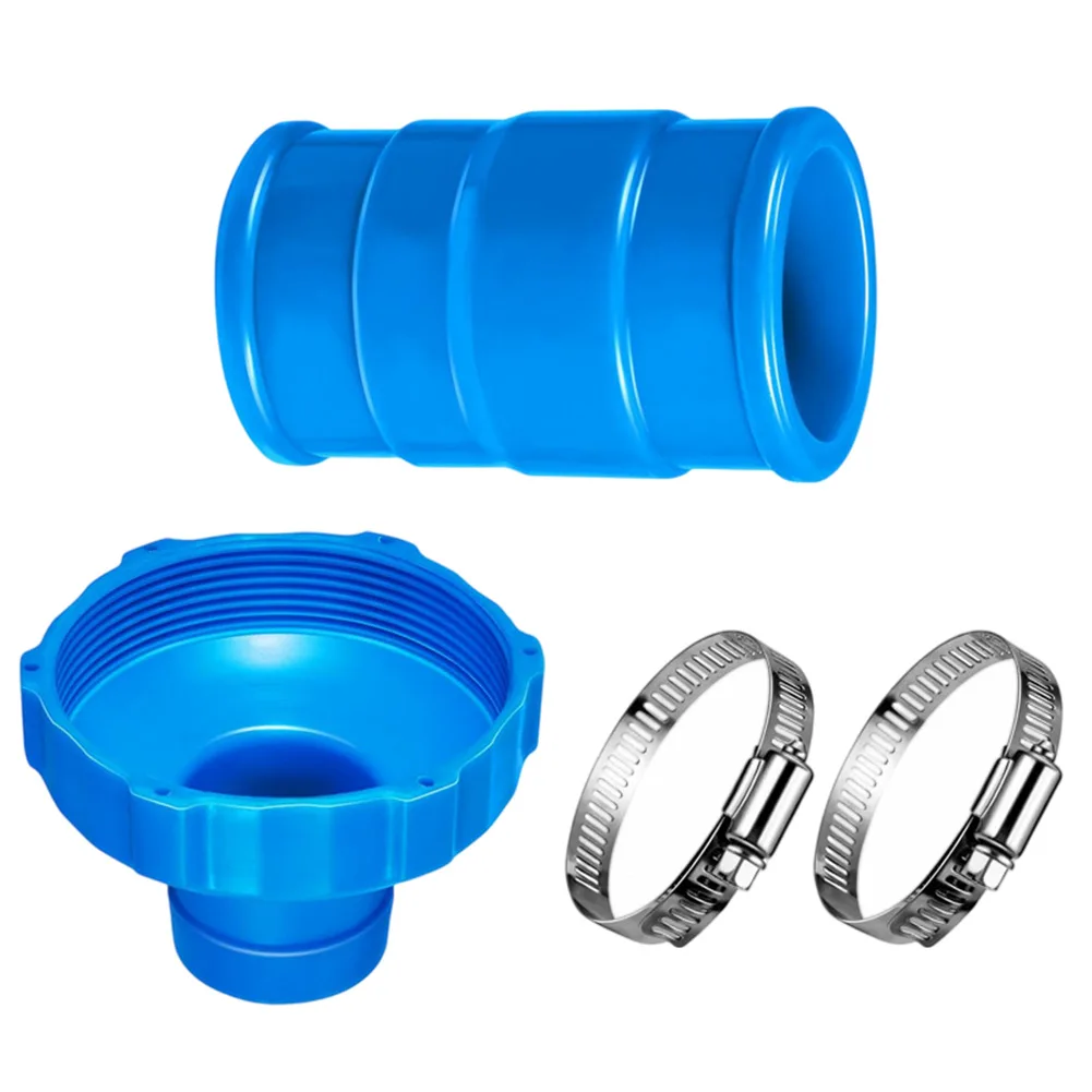 Pool Vacuum Hose Adapter Kit for Intex 11238 with 2 Clamps to Enable Use with 1 1/2 Inch Hoses and Pool Inlet Fittings