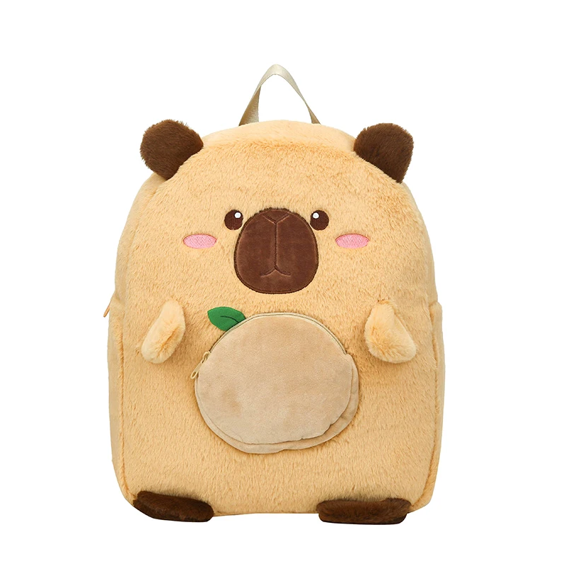 Cute Capibala Capybara Plush Toy Large Capacity Multi Purpose Backpack Children Comfort Schoolbag