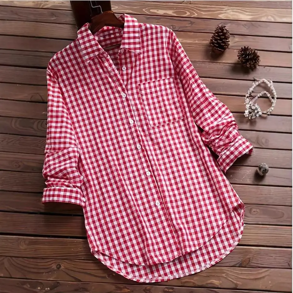 

Клетчатые длинные кальсоны с лацканами SVE irt на пуговицах для женщин Cleanfit Sle Cotton irt Базовая модель Зимняя коллекция Тонкий хлопок