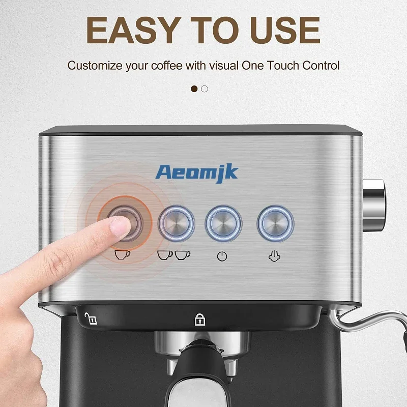 Aeomjk Full Semi-automatic Espresso Machine Home Small Milk Foam Machine ItaliAn-American NTC Temperature Control 110-240V