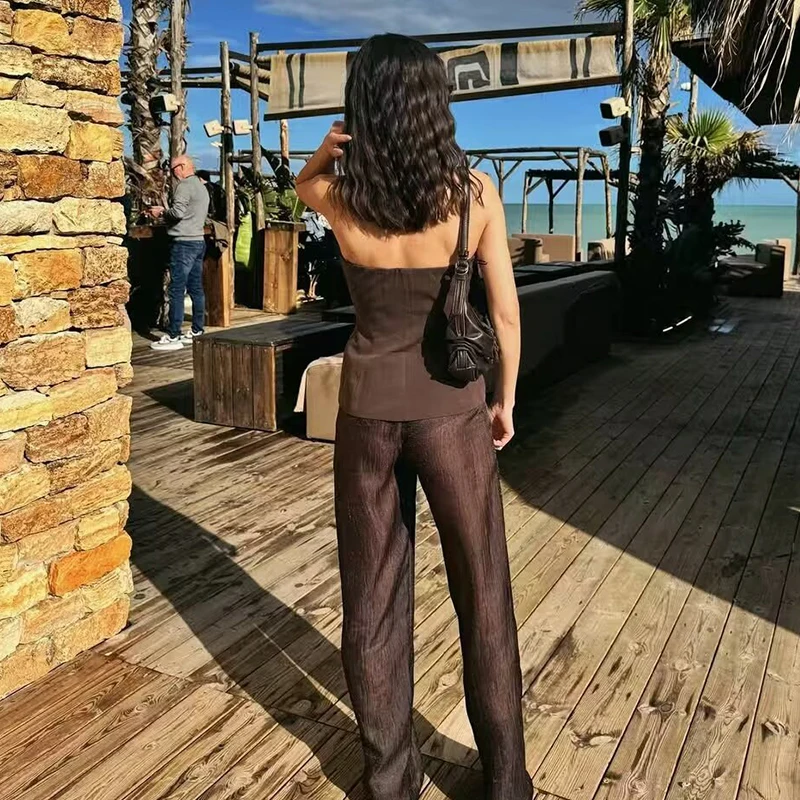 بلايز الصيف المرأة 2025 جديد تانك القمم أنيقة موضة صديرية دائرية الشباب شيك المرأة الشارع عطلة #4