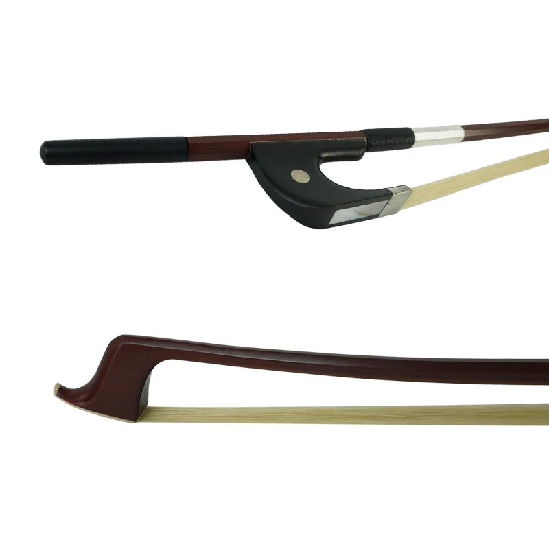 Professional German Or French Style Brazilwood Contrabass Bow High Quality String Instrument Ebony Frog