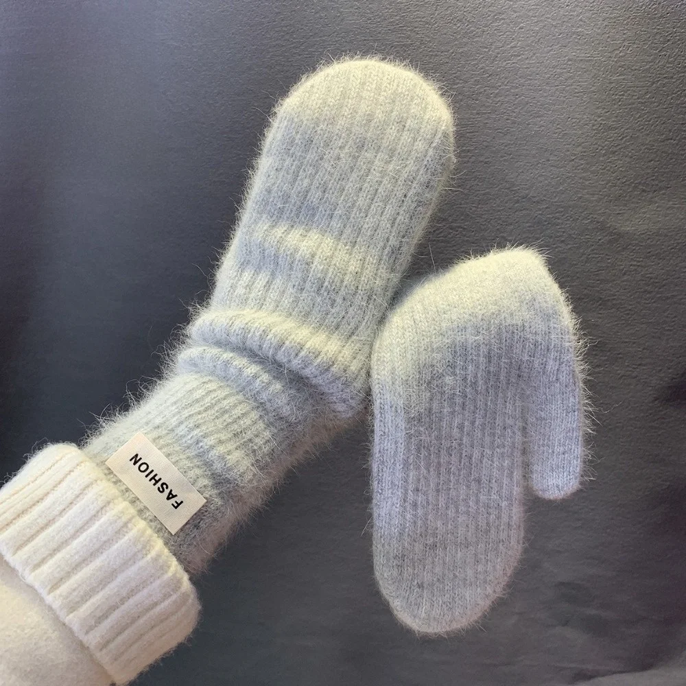 Material Winter Warm Mittens Thick Thermal Soft Fabric Cold Weather Gloves 1 Pair Pack Winter Warmth Warm Women Gloves Cycling
