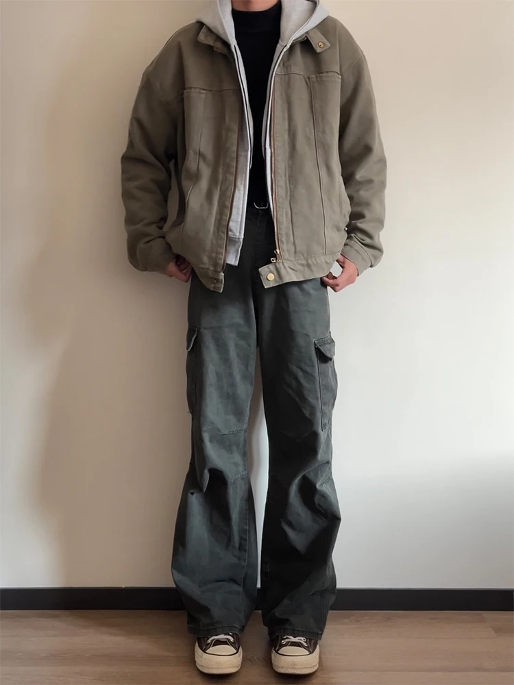 

Retro American Military een Work Pants Men's Casual Long Trousers Spring Trendy Brand High Street CleanFit Straight Leg Jeans