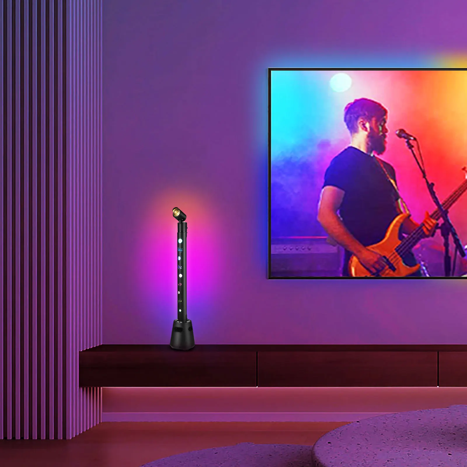 LED Desk Corner Lamp Rgb Color Changing Reading Light Pickup Mode Karaoke Living Room Gaming Room Rgb Color Changing Lamp