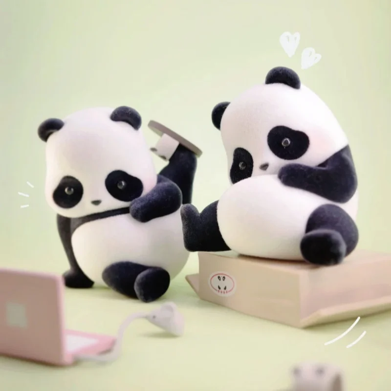 حقيقية الباندا لفة الباندا هي أيضا القط سلسلة صندوق أعمى اللعب سطح المكتب الحلي عمل أرقام لطيف نماذج للحيوانات مفاجأة Fubao