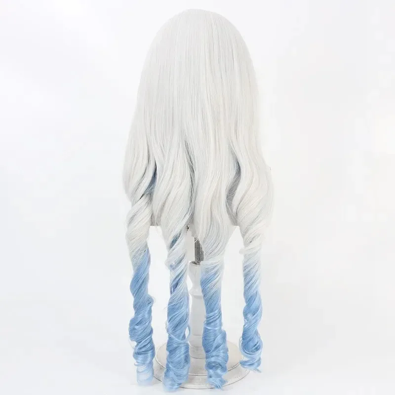 CyAnime Aikatsu Shirogane 릴리 스타 코스프레 의상 그라데이션 듀얼 컬러 헤어 할로윈 파티 역할 놀이 가발 + 무료 모자
