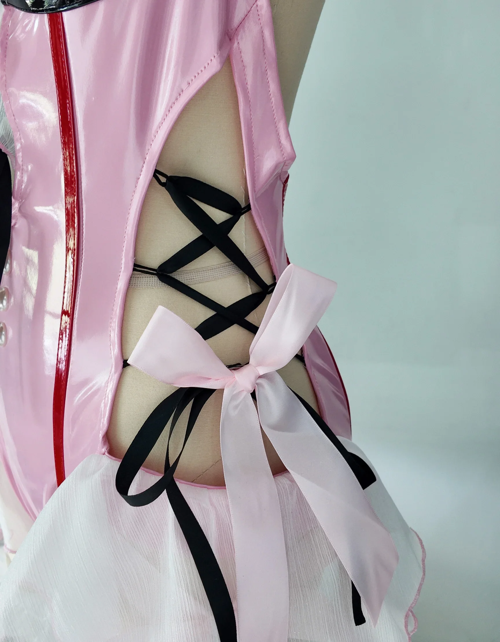 LiteFeaturium Rosa Leder Mädchen Badeanzug Hase Schatz süße Cosplay Uniformen Set COSPLAY ROSA