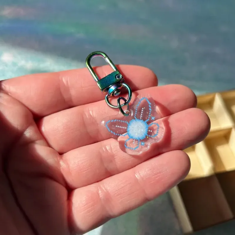 Glitter Epoxy Acrylic Zelda Keychain Charm Annoying Fairy Pixel Game Story Collectible Keyrings for Fans