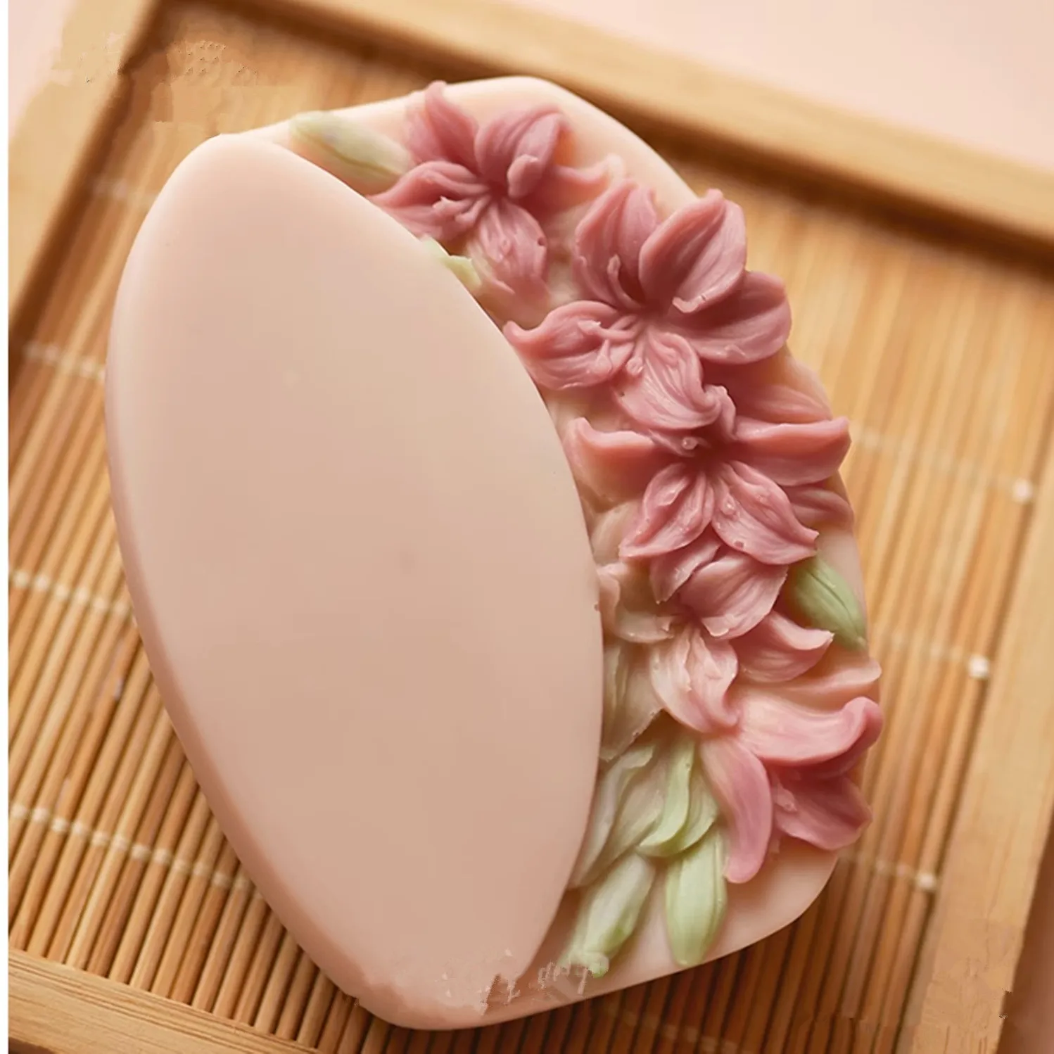 Handmade Flower Soap Mold Oval Shape Silicone Soap Molds for Soap Making Bath Bar Handmade Natural DIY Soap Making Mould