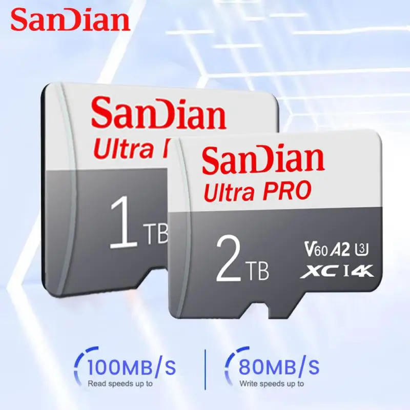 2TB Micro TF SD Card Memory Card Uitra 128G 256G 512GB Micro Card C10 A2 1TB TF Flash Cards Cartao De Memoria For Phone Ps5 Game