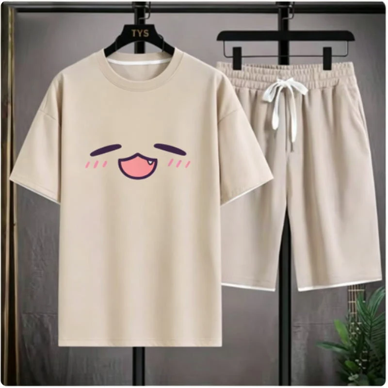 

Taco Tacodachi Face T-Shirt Set - Anime Hollyfie T-Shirt Set - Universal Men's and Women's Sports Set - Classical Harakuuku Styl
