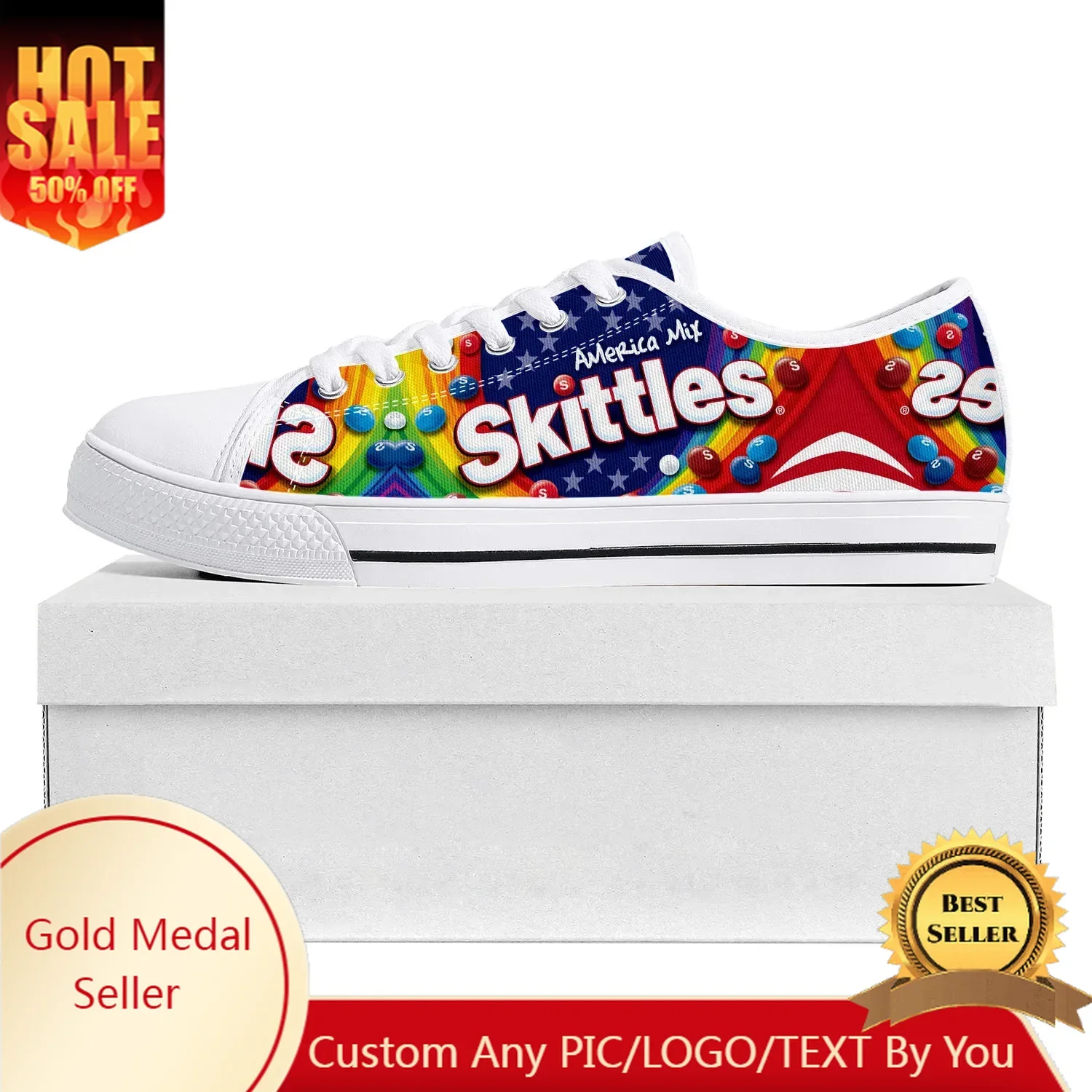 

S-Skittles F-Fruity Candy Low Top High Quality Sneakers Mens Womens Teenager Tailor-made Shoe Canvas Sneaker Casual Couple Shoes