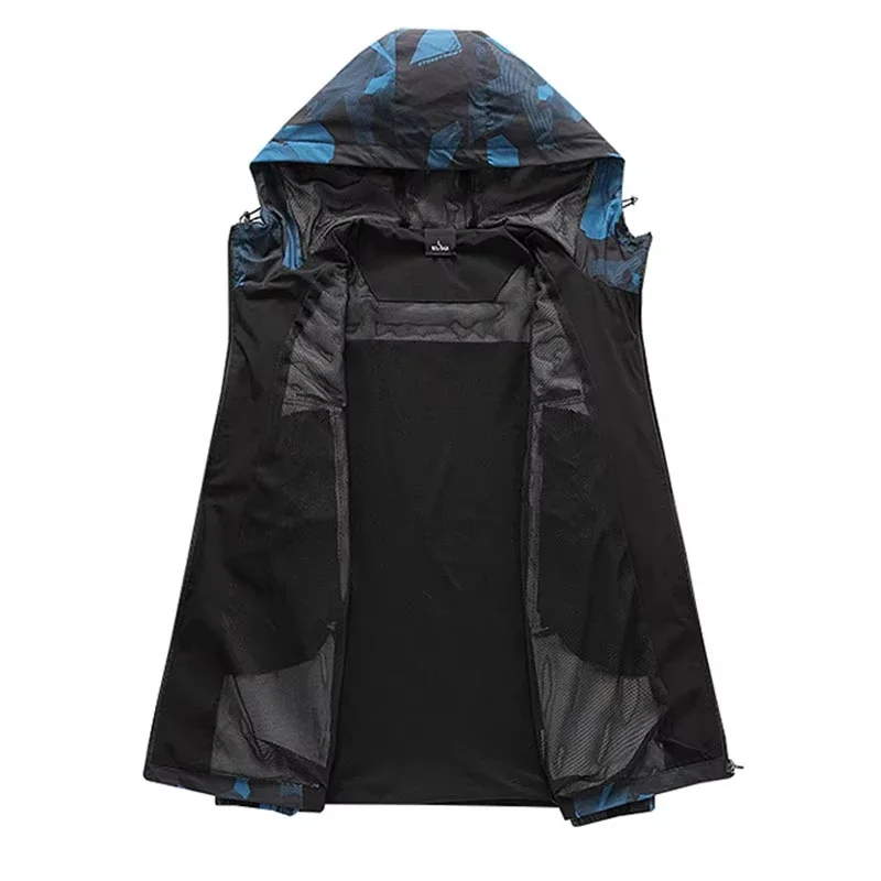 تشغيل سترة الرجال الركض رياضة مقنعين الخريف يندبروف التمويه معطف الذكور تنفس ملابس خارجية معاطف الربيع الرياضية #4