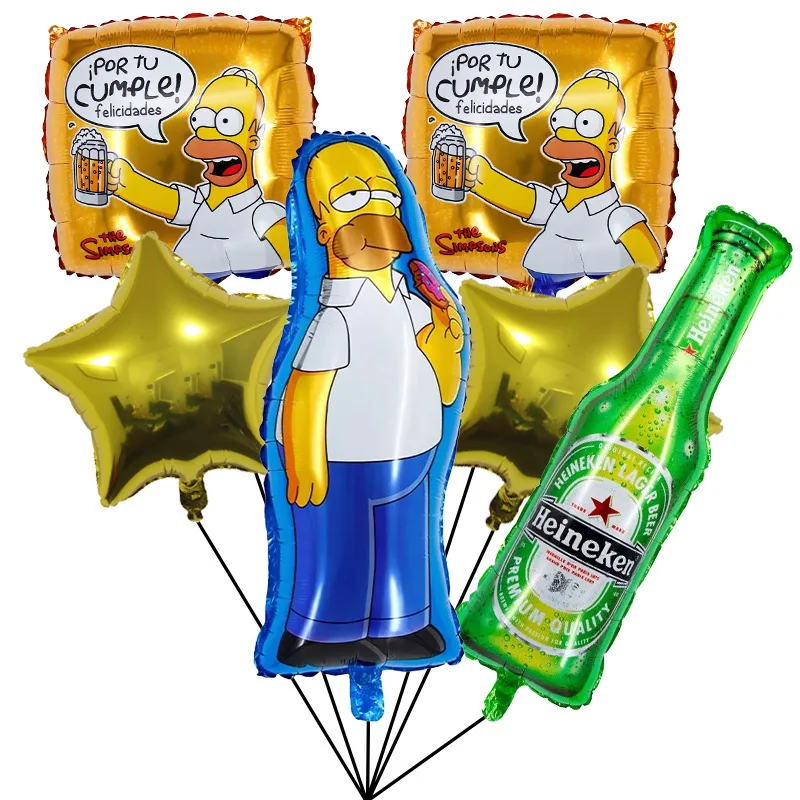 Cartoon anime aluminum film The Simpsons beer balloon holiday decoration