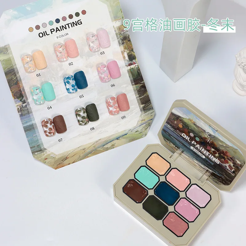 Nuovo stile 9 griglie gel per pittura per unghie primavera estate autunno macarons gel da disegno semisolido colorato effetto texture cremosa