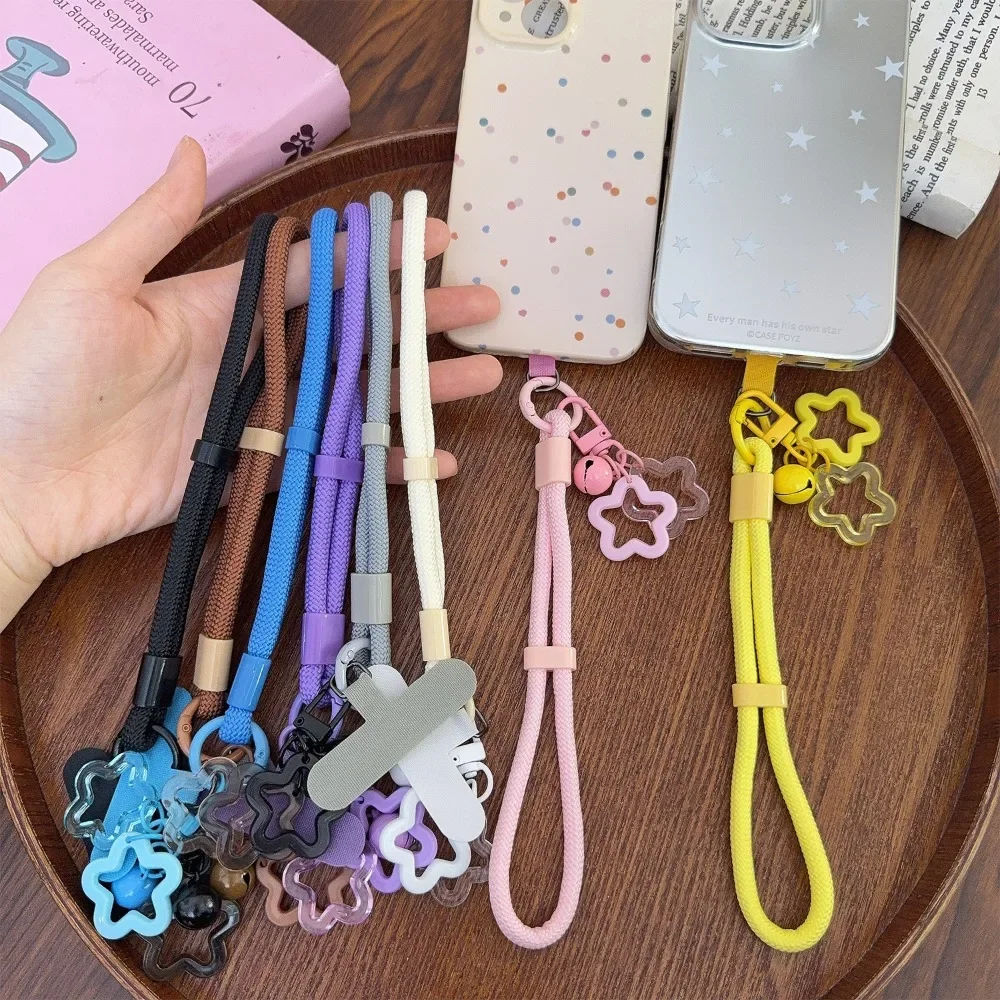 Pendant Cellphone Straps Hanging Cord with Stars Bell Mobile Phone Lanyard Wrist Straps Anti-lost Chain for IPhone 17 Pro Max